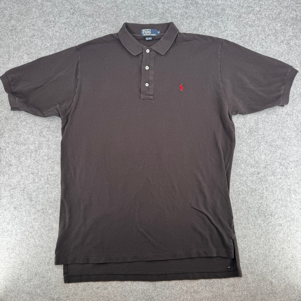 Polo Ralph Lauren Polo Mens XL Short Sleeve Black Red Pony EUC